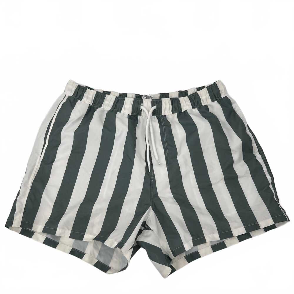 ASOS White/Green Striped Swim Shorts | Men’s 34 Regular